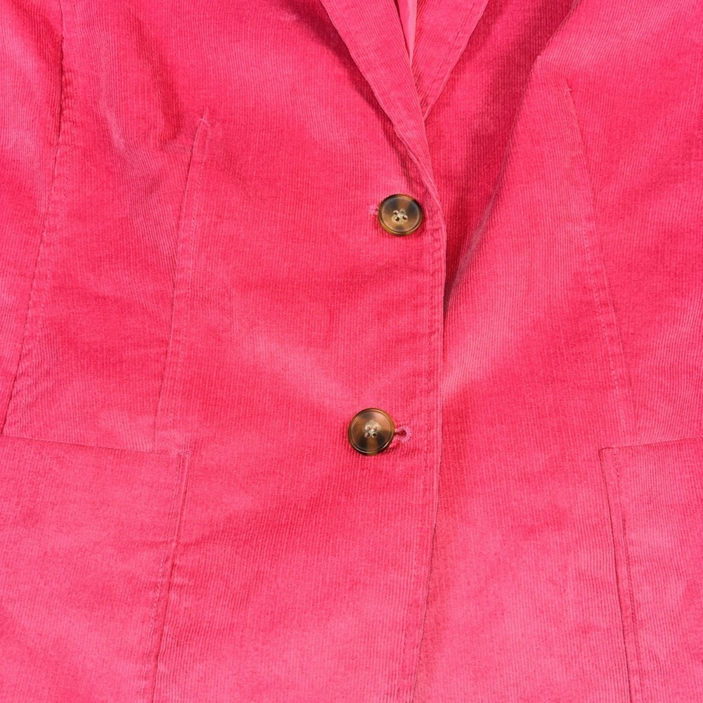 Talbots Corduroy Blazer Women's 16 Barbie‎ Pink Button Classic Preppy Minimalist - Picture 8 of 11